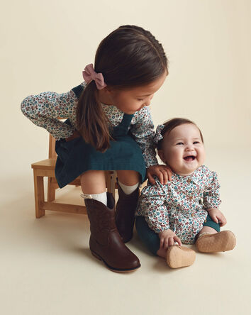 B&eacute;b&eacute; fille - Ensemble 3 pi&egrave;ces haut manches longues floral et pantalon, 