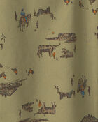 Boys Western Canvas Button-Down Shirt - Olive Green, image 2 of 3 slides