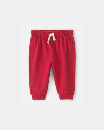 Baby Boy French Terry Pants - Red, 