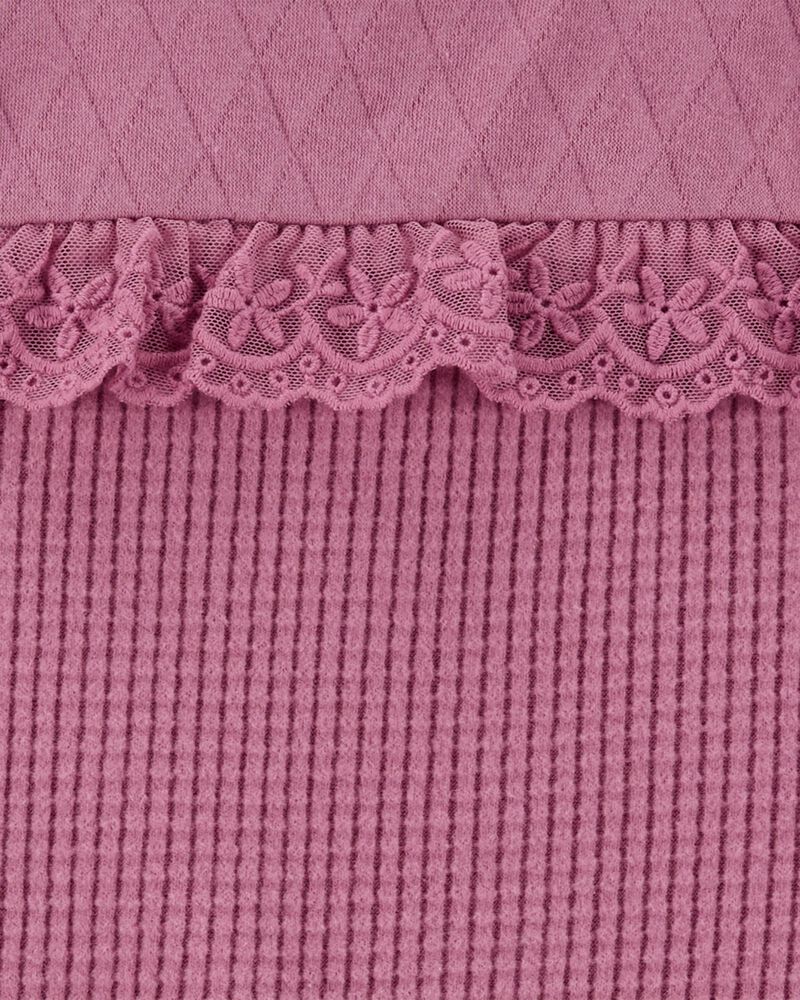 Baby Thermal & Quilted Long-Sleeve Top - Purple, image 3 of 4 slides