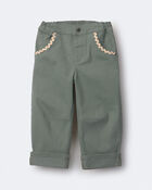 Toddler Girl Ric-Rack Cuffed Barrel Pant - Olive, image 2 of 6 slides