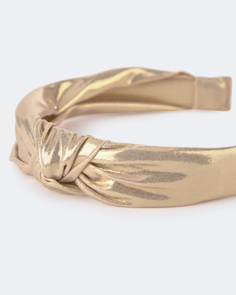 Toddler Girl Metallic Knotted Headband - Gold, image 4 of 5 slides