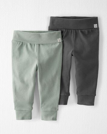 Baby 2-Pack Organic Cotton Grow-With-Me Pants, 