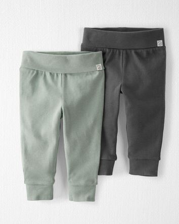 2-Pack Organic Cotton Grow-With-Me Pants, 