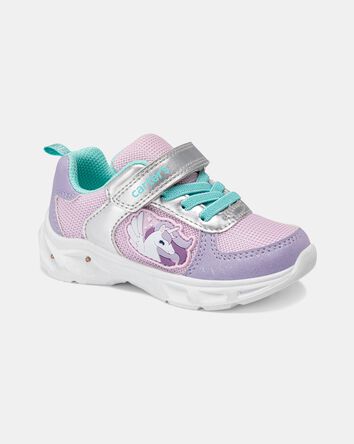 Tout-petit fille - Baskets de sport licorne lumineuses - Violet, 
