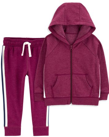 Toddler 2-Piece Zip-Up Fleece Hoodie & Pants Set, 