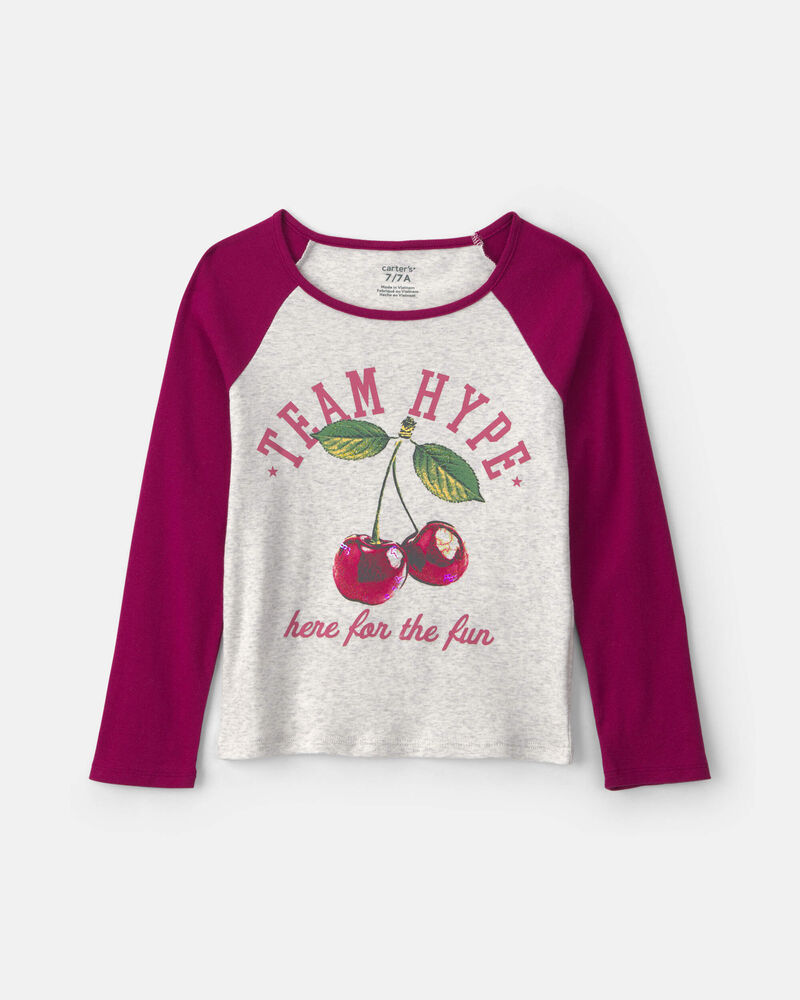 Girls Cherry Long-Sleeve T-Shirt - Grey, image 1 of 4 slides