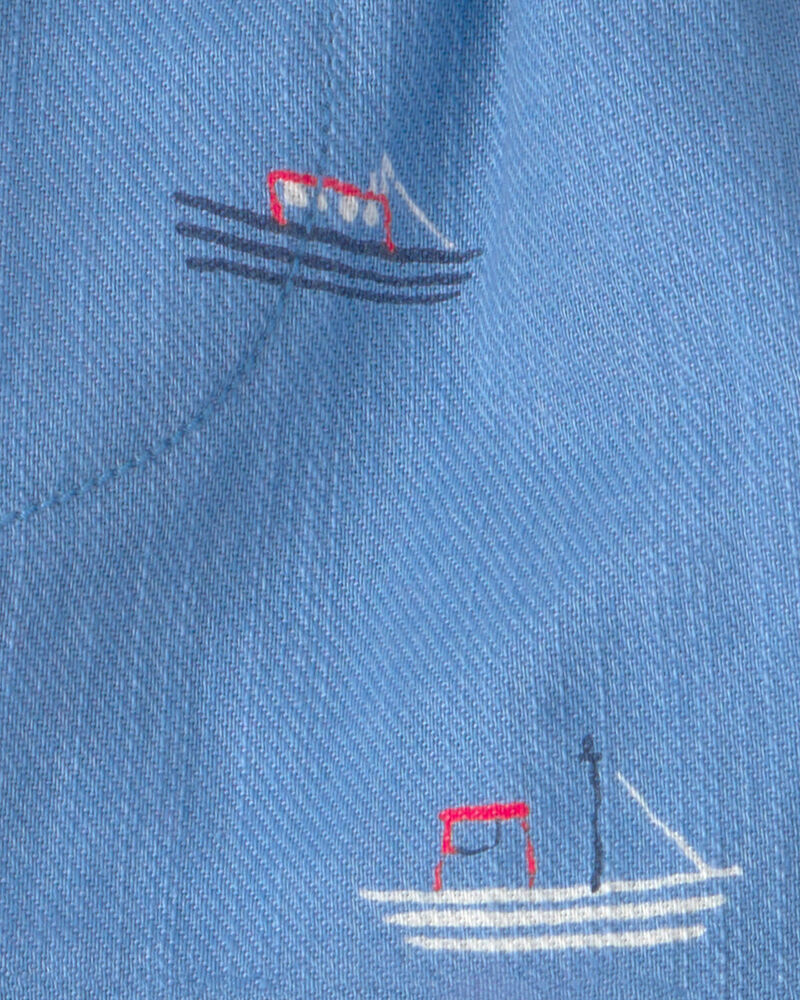B&eacute;b&eacute; gar&ccedil;on - Short en serg&eacute;, voilier - Bleu, image 3 sur 3 diapositives