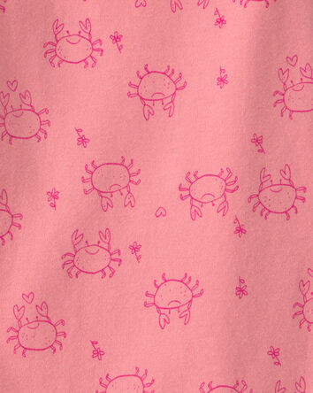 B&eacute;b&eacute; fille - Cache-couche sans manches &agrave; imprim&eacute; crabe - Rose, 