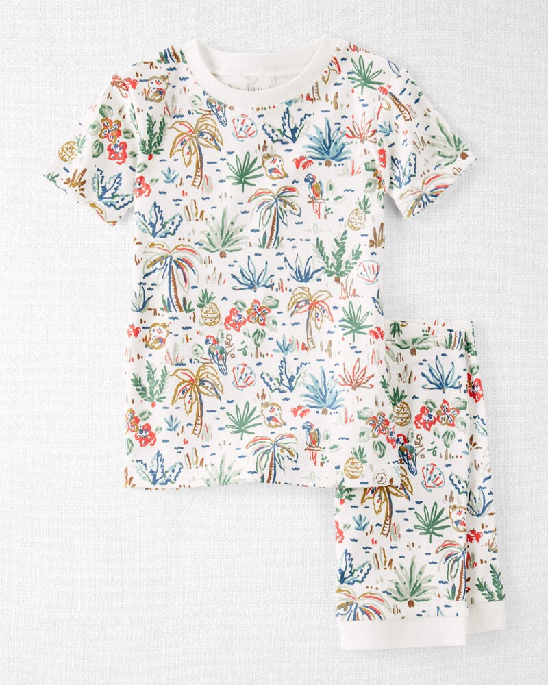 Toddler Organic Cotton Pyjamas in Tropical Print, image 1 of 3 slides