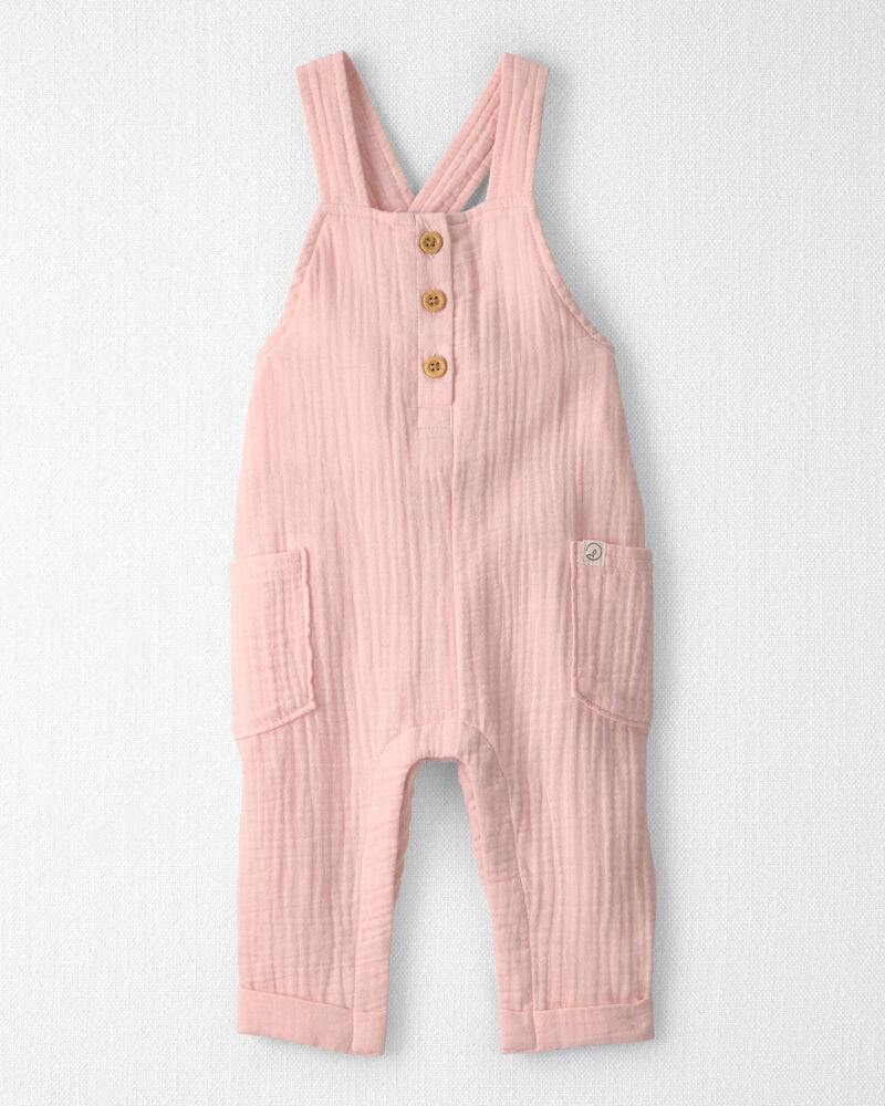 Baby Girl Organic Cotton Gauze Overalls, image 1 of 5 slides