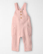 Baby Girl Organic Cotton Gauze Overalls, image 1 of 5 slides