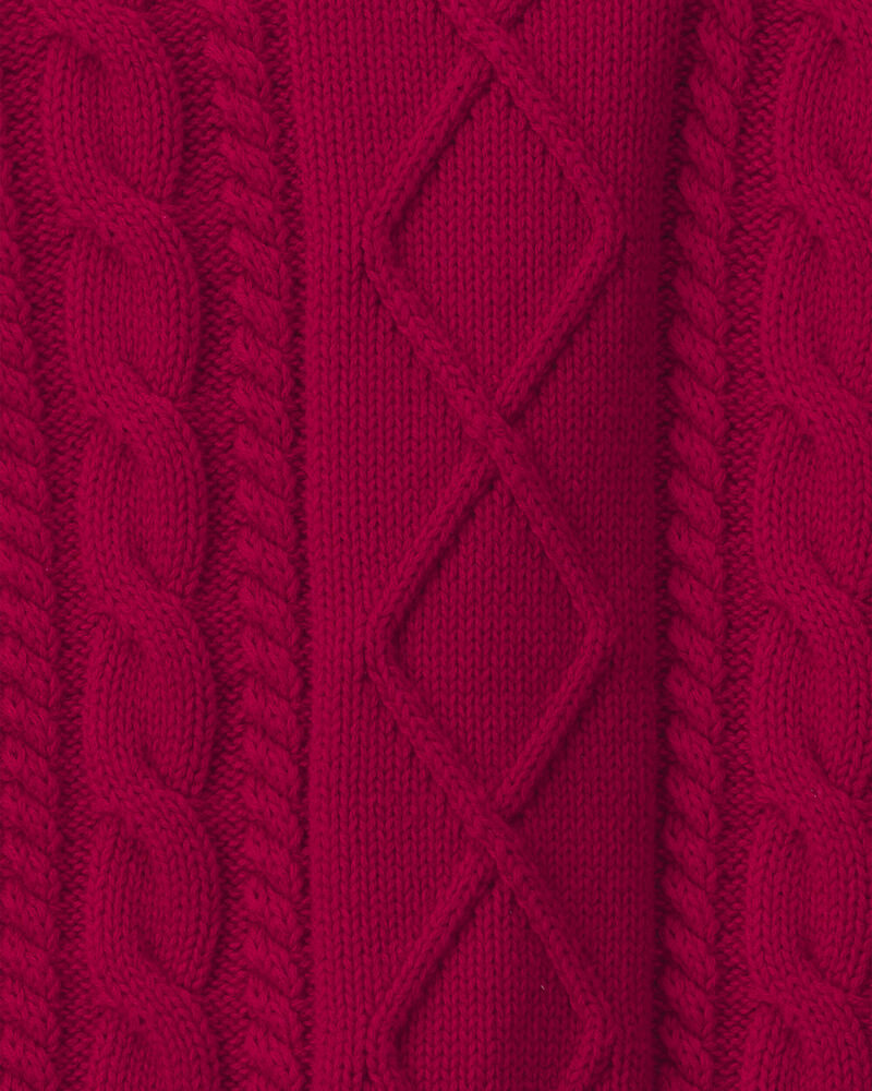 Toddler Organic Cotton Cable Knit Sweater, image 2 of 4 slides