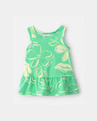 Tout-petit fille - D&eacute;bardeur p&eacute;plum &agrave; motif floral - Vert, image 1 sur 2 diapositives