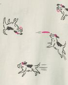 Toute-petite fille - Haut manches longues &agrave; motif chien - Cr&egrave;me, image 2 sur 2 diapositives