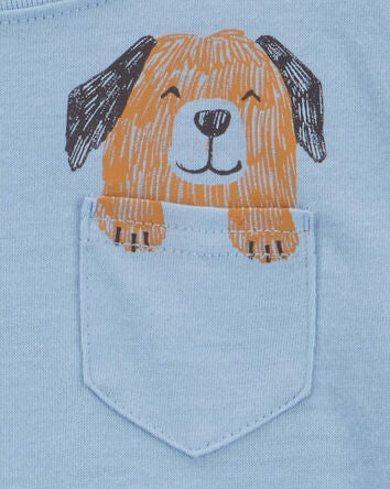 Toddler Dog Print Loose Fit 2-Piece Pyjamas - Blue, 