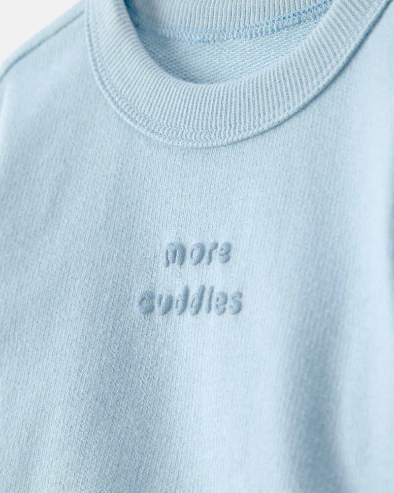 Baby 'More Cuddles' French Terry Pullover Sweatshirt - Blue, image 3 of 5 slides