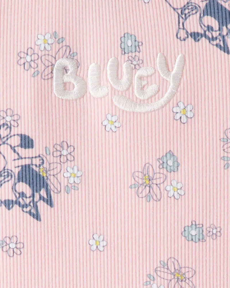 Baby Girl Bluey Floral Print Short-Sleeve Graphic Tee - Pink, image 3 of 4 slides