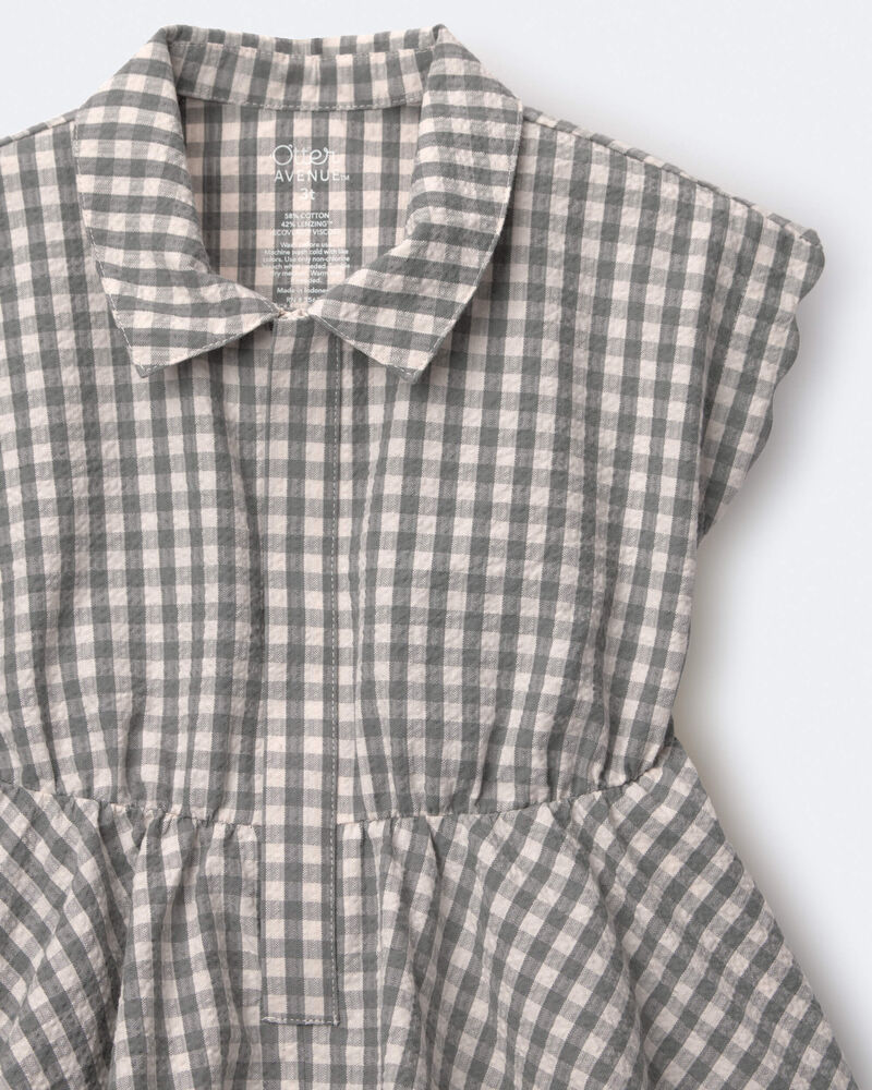 Toddler Girl Avenue Twirl&trade; Gingham Scalloped Dress in Gingham - Grey, image 6 of 6 slides