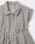Toddler Girl Avenue Twirl&trade; Gingham Scalloped Dress in Gingham - Grey, image 6 of 6 slides