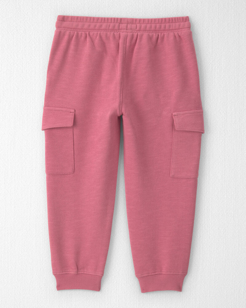 Toddler Girl Organic Cotton French Terry Cargo Pants, image 2 of 6 slides