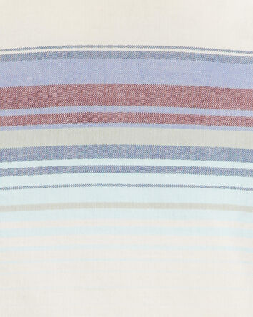 Toddler Long-Sleeve Striped Button-Down Shirt - White, 