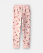 Filles - Pantalon de jogging en tricot avec cordon de serrage, floral - Rose, image 2 sur 3 diapositives