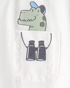 Tout-petit gar&ccedil;on - T-shirt &agrave; imprim&eacute; de dinosaures - Blanc, image 2 sur 2 diapositives