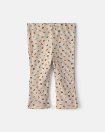 B&eacute;b&eacute; fille - Ensemble 2 pi&egrave;ces cache-couches manches longues et pantalons &agrave; motif floral - Cr&egrave;me, 