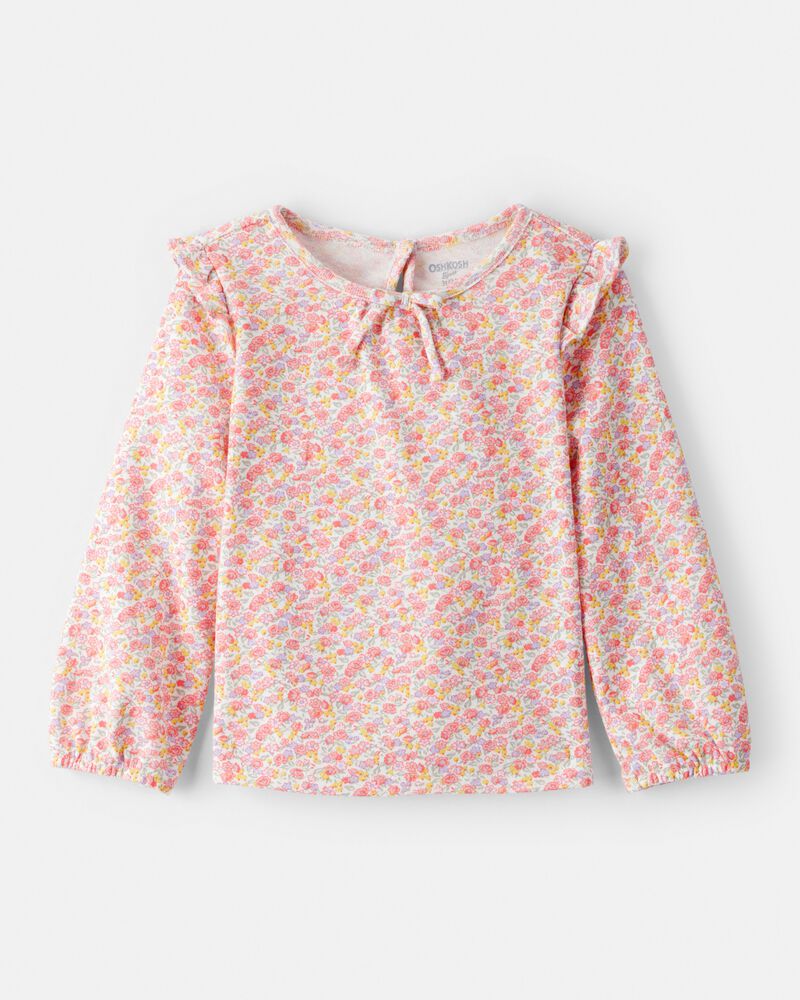 Tout-petit fille - Haut &agrave; manches longues &agrave; motif floral - Rose, image 1 sur 2 diapositives