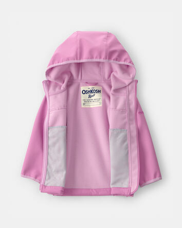 Toddler Girl Solid Rain Jacket with Water-Activated Print - Pink, 