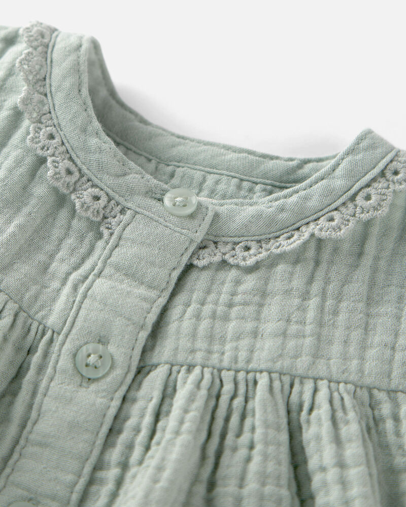 Baby Girl Organic Cotton Gauze Dress, image 5 of 6 slides