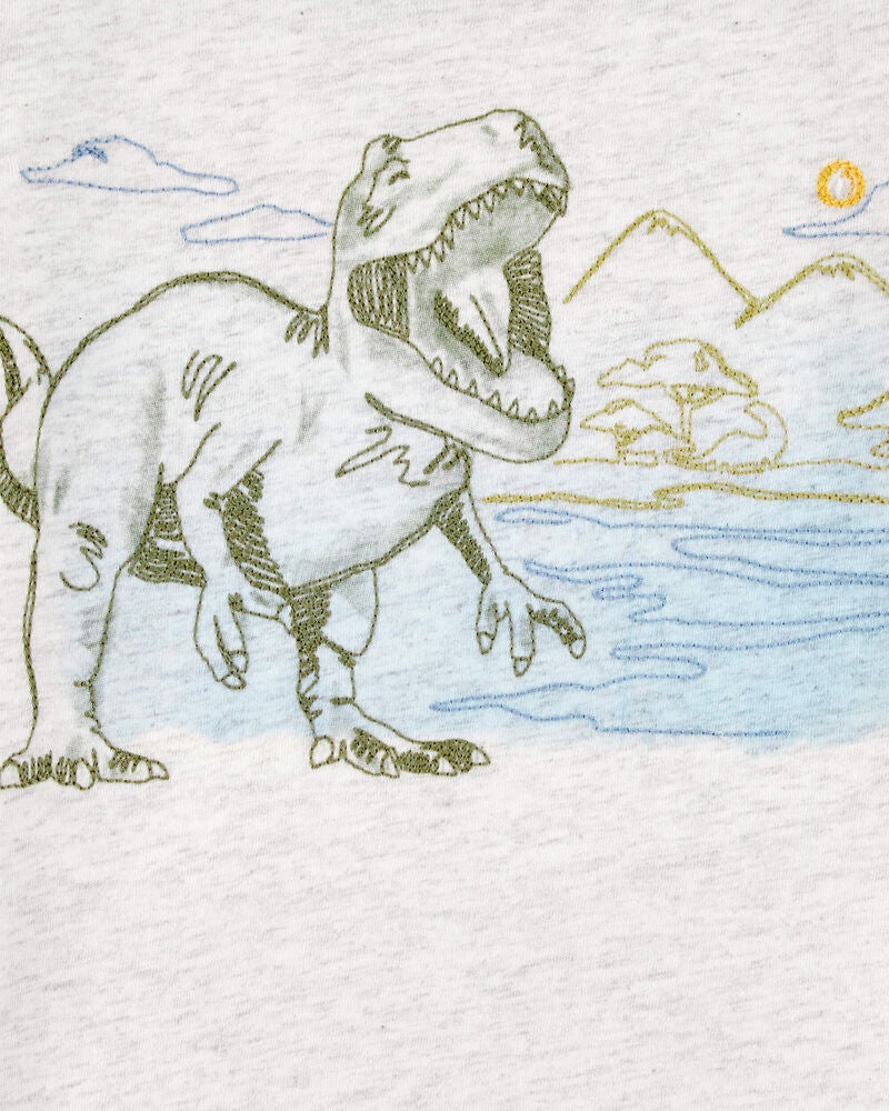 Baby Dinosaur Knit Short-Sleeve Tee - Gray, image 2 of 3 slides