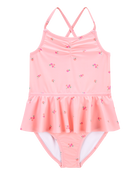 Toddler 1-Piece Floral Tutu Swimsuit - Pink, image 1 of 4 slides