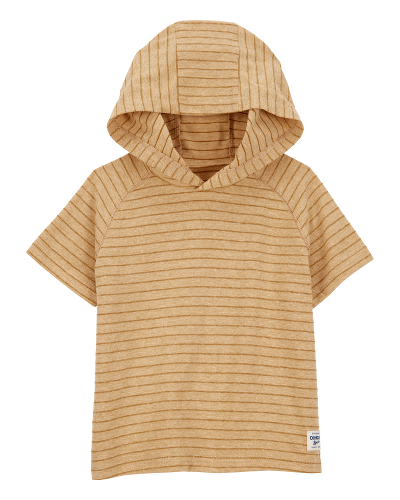 Baby Striped Hooded Shirt - Tan, image 1 of 3 slides