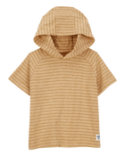 Baby Striped Hooded Shirt - Tan, image 1 of 3 slides