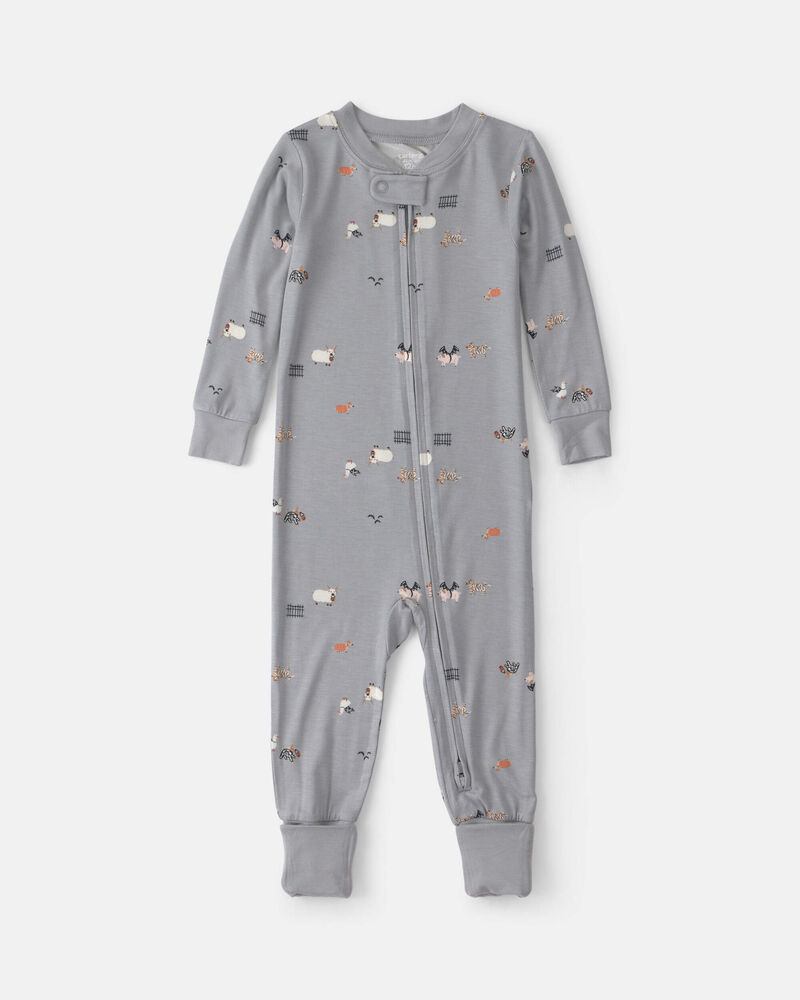 B&eacute;b&eacute; - Pyjama ajust&eacute; 1-pi&egrave;ce PurelySoft &agrave; motif d&rsquo;Halloween &ndash; Gris, image 1 sur 7 diapositives