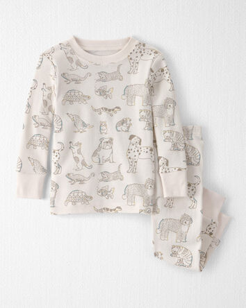 B&eacute;b&eacute; - Ensemble 2 pi&egrave;ces en coton biologique - Animaux domestiques, 