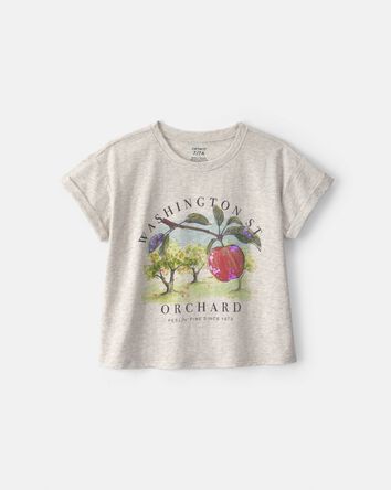 Girls Apple Orchard Graphic Tee - Grey, 