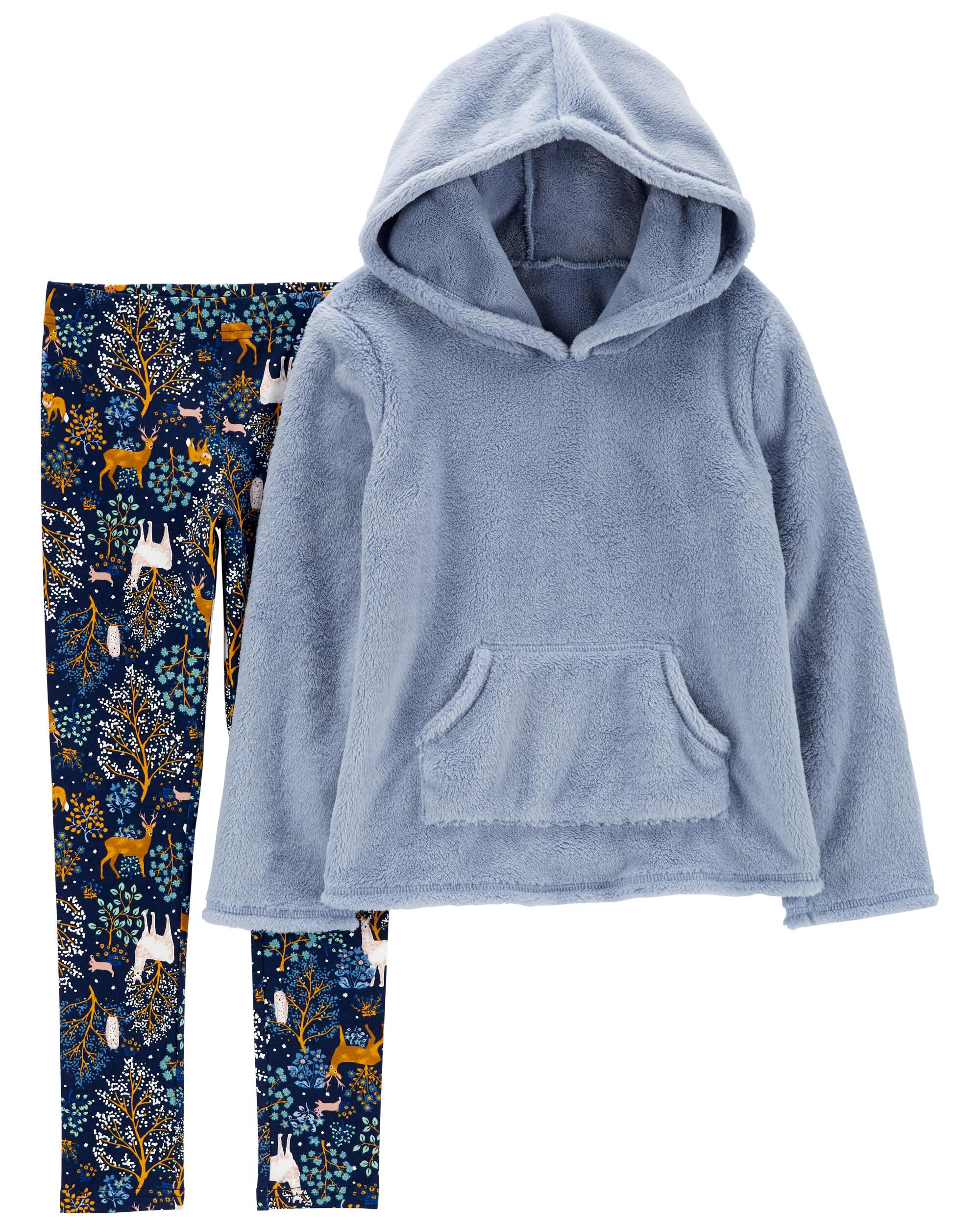 Fuzzy clearance blue hoodie