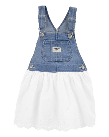 Toddler Denim Eyelet Jumper Dress, 