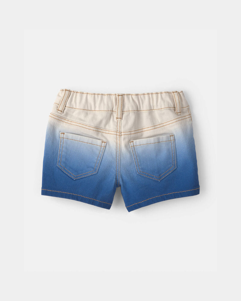Baby Girl Ombre Twill Shorts - Blue/Ivory, image 2 of 4 slides