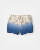 Baby Girl Ombre Twill Shorts - Blue/Ivory, image 2 of 4 slides