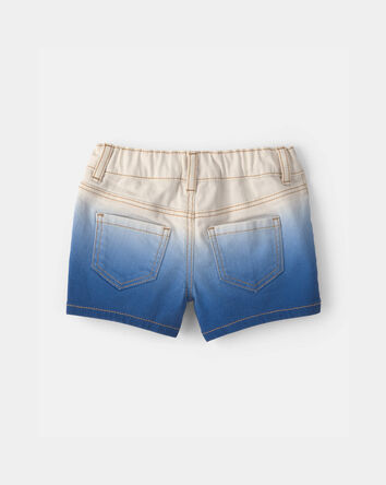 Baby Girl Ombre Twill Shorts - Blue/Ivory, 