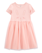 Kid Bunny Tutu Short-Sleeve Dress - Pink, image 1 of 4 slides