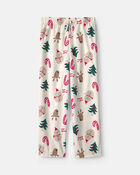 Kids Christmas Icon Fleece Loose Fit Pyjama Bottoms - Cream, image 1 of 4 slides