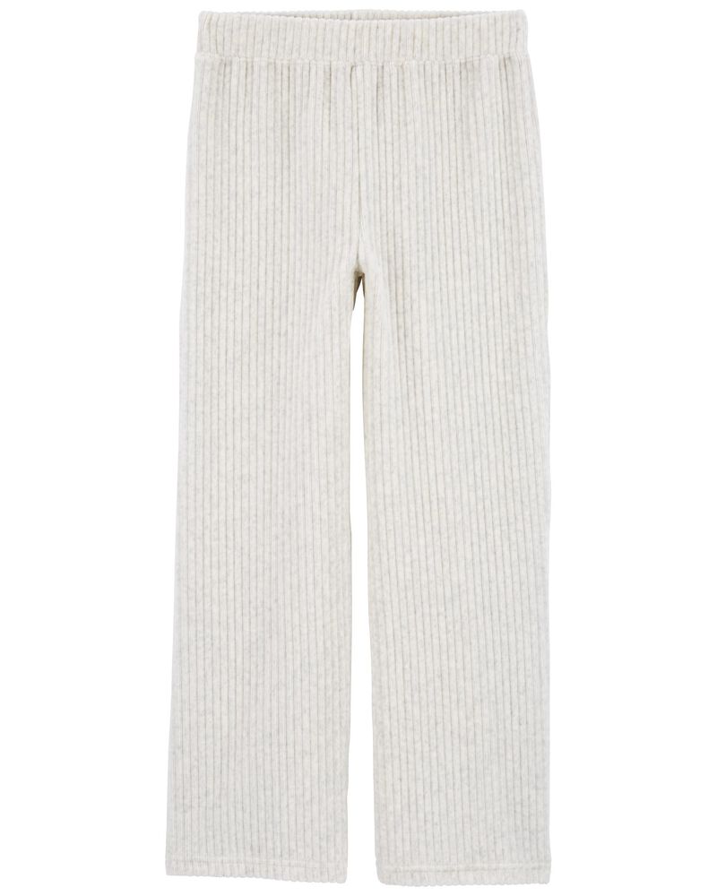 Grey Wide-Leg Ribbed Velour Pants | carters.com
