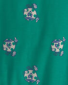 Toddler Boy Soccer Short-Sleeve Loose Fit 2-Piece Pyjama Set - Green/Grey, image 3 of 4 slides