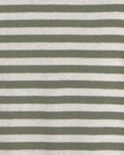 Filles - Haut manches longues en tissu c&ocirc;tel&eacute; &agrave; rayures &ndash; Vert/Blanc, image 2 sur 2 diapositives
