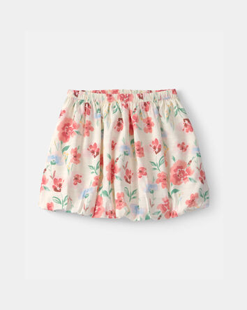 Girls Floral Skort - Cream, 